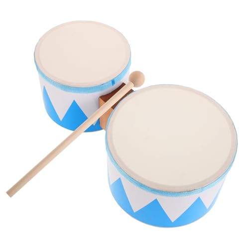 1 Satz Bongo-Trommel Trommelinstrument Spielzeugtrommeln Kleinkindertrommel Holzinstrument Bongos Kinder Trommel Kinderinstrumente Schlagzeug Marschtrommel Handtrommel Plastik Blue Toyvian von Toyvian