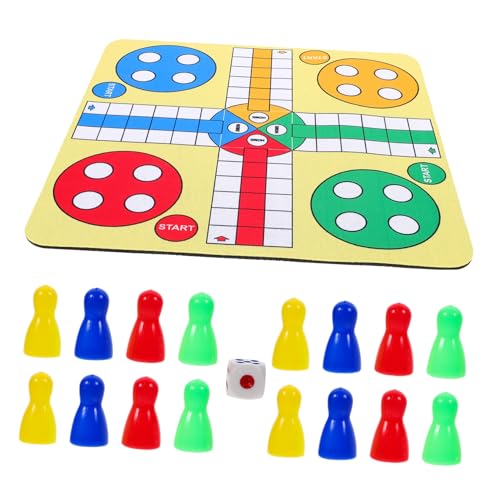 1 Satz Ludo-schachspiel Magnetisches Spiel Mini-brettspiele Flugzeugflugschach Schnelles Sling-Puck-Spiel Magnetschach Schachmatte Würfelturm Reiseschach Vulkanisiertes Gummituch Toyvian von Toyvian