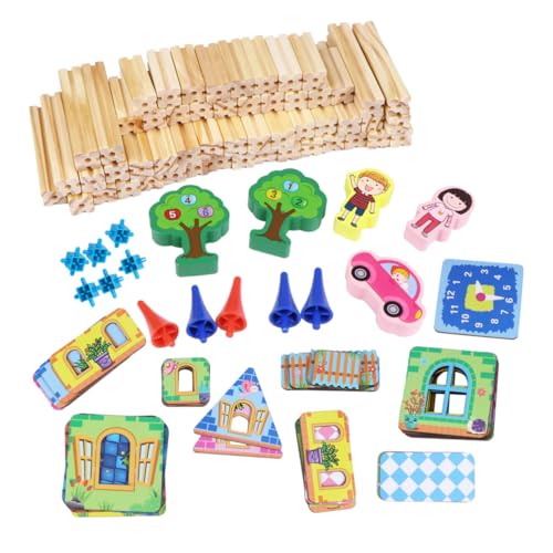 128st Kinder Puzzle Spielzeug Miniaturmodell Selber Machen Miniaturmöbel Selber Machen DIY Puppenhausmöbel Herstellung Von Miniaturmöbeln Holzhaus Spielzeug Hölzern Colorful Toyvian von Toyvian