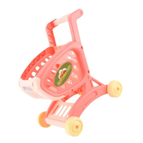 1stk Einkaufs Wagen Für Mini Warenkorb Säuglinge Kindersupermarktspielzeug Supermarkt-handwagen Simulierter Trolley Supermarkt Kassierer Kleinkinder Rosa Plastik Toyvian von Toyvian