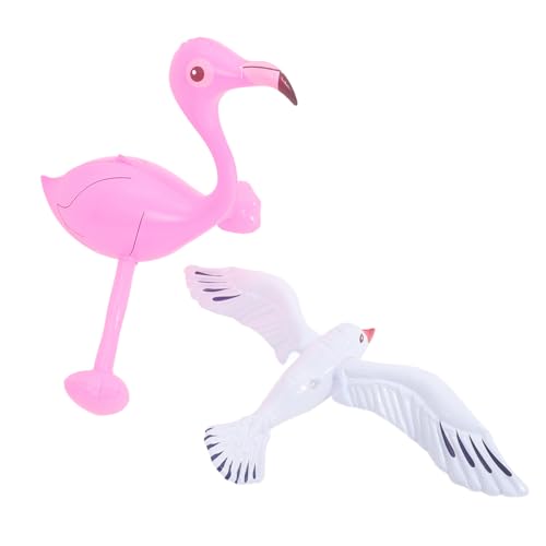 2St Ballon Wasserspielzeug Poolspielzeug wasserspaß Gartendeko strandspielzeug Seemöwe Schwimmbadspielzeug Möwen-Ornamente Spielzeug für Schwimmbäder aufblasbarer Flamingo Gummi Toyvian von Toyvian