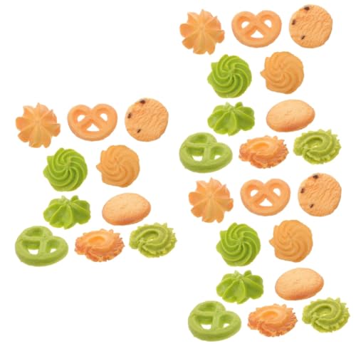 30 STK Simulierte Cookies gefälschter Keks Plätzchen Lebensmitteldekor Gebäck Schokoladen-Müsli künstlicher Keks Künstliche Kekse für Ausstellungszwecke Food-Modell PVC Toyvian von Toyvian