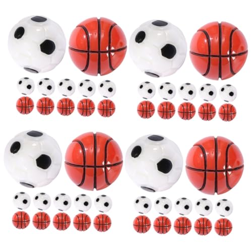 48 Stück Mikro Landschaftsornamente Winziges Fußball Fußball Winziger Fußball Gartenfigur DIY Zubehör Sportbälle Basketball Modelle Outdoor Zubehör Basketbälle Toyvian von Toyvian