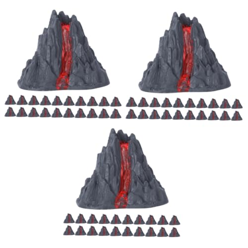 60 STK Vulkan-Lava-Spielzeug Vulkan-Simulationsfigur Lernspielzeug Vulkan Vulkanmodell Spielzeug für Sandtisch Modelllandschaft Schreibtisch-Vulkan-Dekor Vulkanstatue Plastik Grey Toyvian von Toyvian