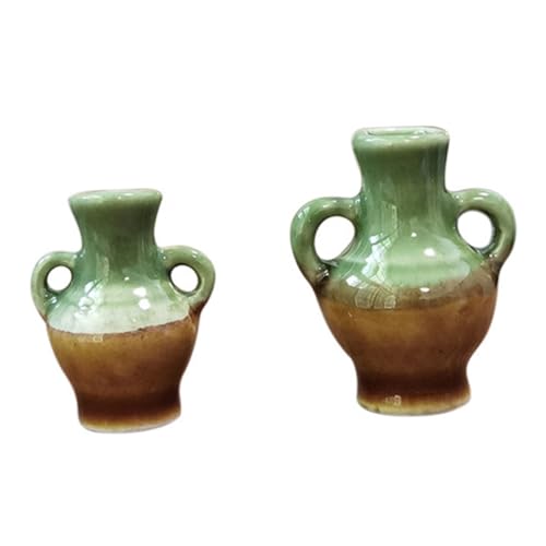 Toyvian 1 Modell Aus Keramik Mini-vasenspielzeug Modell Einer Mini-hausvase Miniatur-vasenmodell Modell Einer Keramikvase Miniatur-vasendekor Mini-vase-Modell Mini-hausvase Basteln Green von Toyvian