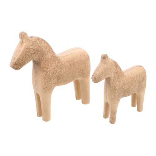 Toyvian 1 Paar Dala Trojanisches Ornament Raumdekoration Tierische Verzierungen Regalverzierungen Heimdekorationen Pferdeschmuck Dekorative Wohnaccessoires Sofa -Figuren Holz Khaki von Toyvian