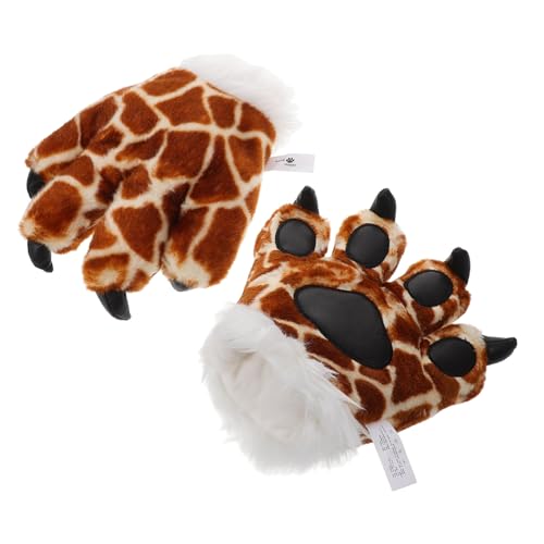 Toyvian 1 Paar Giraffenhandschuhe Süße Puppen Tierpuppen Handpuppe Handschuhe Marionette Wärmende Handschuhe Giraffenspielzeug Puppen Für Plüschpuppen Kurzer Plüsch von Toyvian