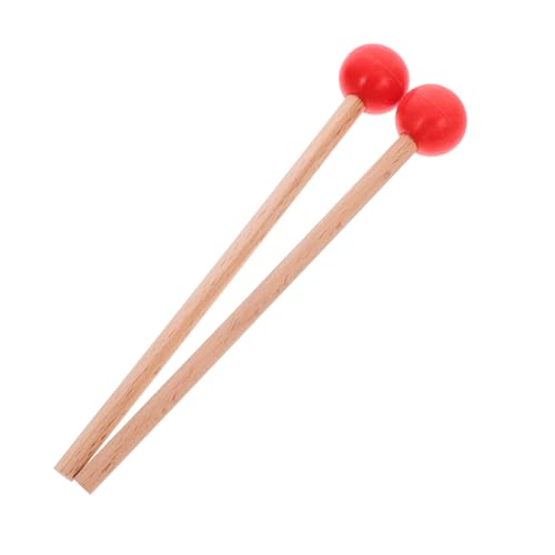 Toyvian 1 Paar Marimbaschlägel musikinstrumente Schlagzeug Marimba Zubehör Trommel schlägel Marimba Schlägel Schlaginstrument Perkussionsschlägel Drumstick-Zubehör Marimba-Sticks Gummi rot von Toyvian