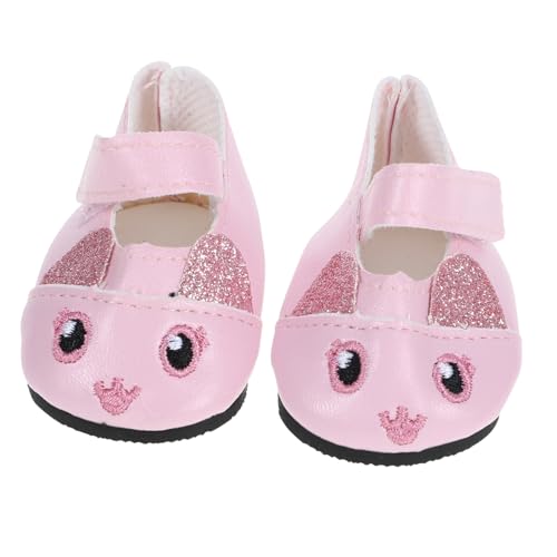 Toyvian 1 Paar Puppenschuhe puppenzubehör Puppen Schuhe Dolls Schuhe Dolls Zubehör Stoffschuhe Mini-Schuhverzierungen Kinder Minischuhe Spielzeug Miniatur-Schuhe Puppen-DIY-Kostüm Rosa von Toyvian