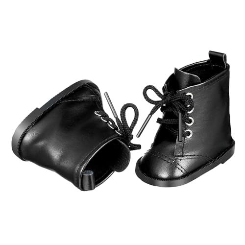 Toyvian 1 Paar Miniatur-puppenstiefel Stilvolle Pu-Puppen-anziehschuhe Für 18 Zoll Schwarz Für Puppenkleidung Und Zubehör von Toyvian