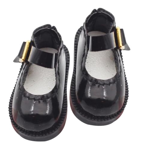 Toyvian 1 Puppenschuhe kindergeschenke Puppen Schuhform Puppen Schuhmuster Puppen Schuhstil Puppenzubehör Miniatur-Schuhe Miniatur-Schuhverzierungen Black von Toyvian