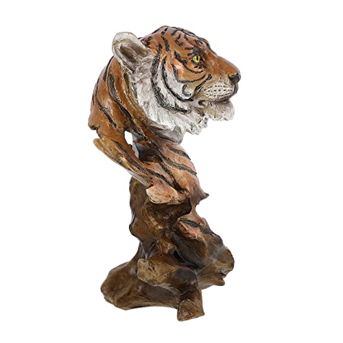 Toyvian 1 STK Tigerkopfverzierung Feng-Shui-Statue Desktop-Bücherregal Katze-Statue- Tiger-Statue Living Room Decoration wohnzimmerdeko lebensechtes Tigerdekor Harz-Tiger-Ornament von Toyvian