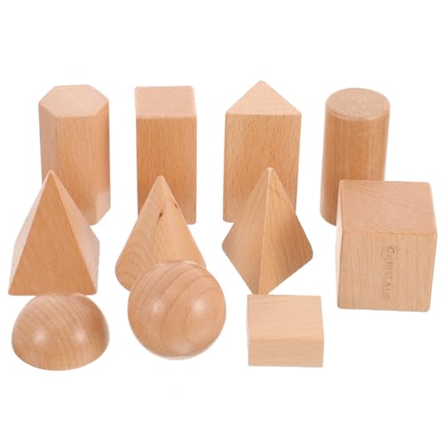 Toyvian 1 Sätze geometrisches Modell 3D-Formen für den Unterricht dimensional Feste Formen Spielzeug für Kinder kinderspielzeug formpassendes Spielzeug Lernspielzeug für den Haushalt Holz von Toyvian