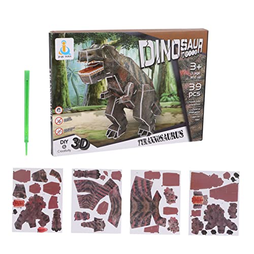 Toyvian 1 Satz 39 Dinosaurier-Puzzle Pädagogisches Puzzle Brown Papier von Toyvian