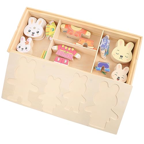 Toyvian 1 Satz Ankleide-Puzzle Puzzle- Für Tier Puzzles Tierpuzzlespiel Für Kinderpuzzle Tierrätsel Für Tierrätsel Zum Wechseln Der Kleidung Holz von Toyvian