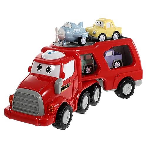 Toyvian 1 Satz Baufahrzeug Kinderspielzeug Cartoon-Fahrzeug- Traktorspielzeug puppenwagen kinderfahrzeug Trägheitsauto Trägheitsspielzeug Plastik rot von Toyvian