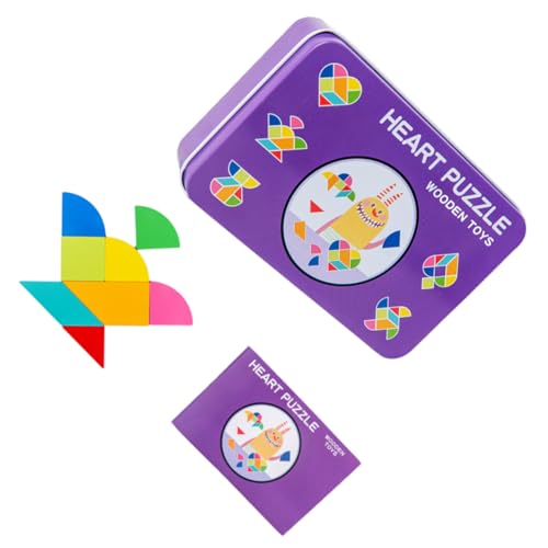 Toyvian 1 Satz Blechpuzzle Aus Holz Pädagogisches Tangram Tangram Aus Holz Kinderzubehör Puzzle Mit Geometrischer Form Violett Bambus von Toyvian