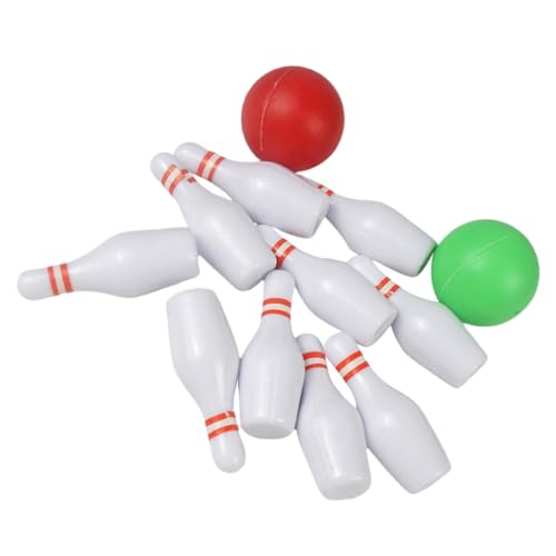 Toyvian 1 Satz Bowlingkugel Vortäuschen Puppenhaus Bowlingkegel Für Bowling-Kuchen-Topper Mini- -sportdekoration Miniatur-haussport Bowlingpuppe Plastik Weiß von Toyvian