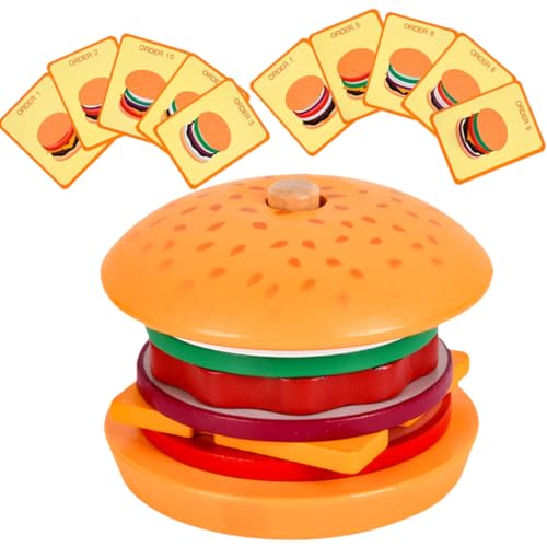 Toyvian 1 Satz Burger- Lernen Lernspielzeug für 3-jährige holzspielzeug für Toys passende Lebensmittel manuelle Matching-Erkennung von Toyvian