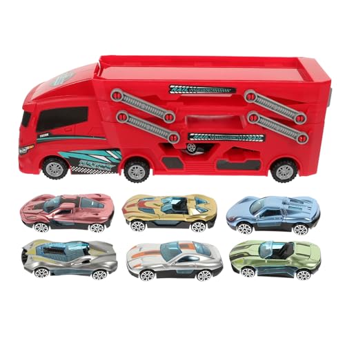 Toyvian 1 Satz Cartoon-kleinwagenspielzeug Kinderautospielzeug Kinderauto Autospielzeug Für Spielzeugfahrzeuge -modellautos Transport-LKW- Abs Rot von Toyvian