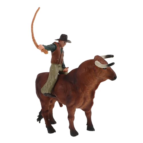 Toyvian Bullenreit-spielzeugfigur Western-Spielzeug Für Jungen Lebensechte Statue Spielset Für Jungen Und Mädchen Handgehaltenes Ranch-Spielzeug von Toyvian