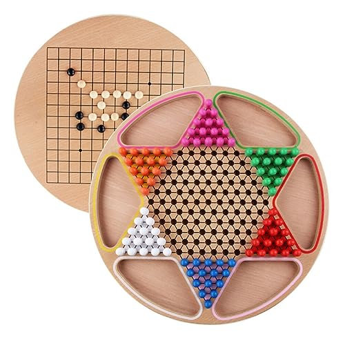 Toyvian 1 Satz Dame Backgammon Chinesische Dame Aus Holz Squiz-Spielzeug Chinesisches Brett Kinder Gobang Pente-brettspiel Brettspiel Gehen Manuskript Überdimensioniert Hölzern Reisen von Toyvian