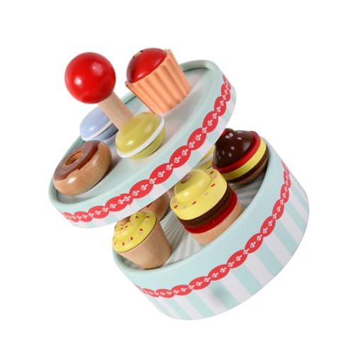 Toyvian 1 Satz Dessert-simulationsspielzeug Kuchenturm Simulierte Spielhaus-Desserts Tea-Party-Dessert- Rollenspielspielzeug Kuchen-Modell Dessert-Form- Holz von Toyvian