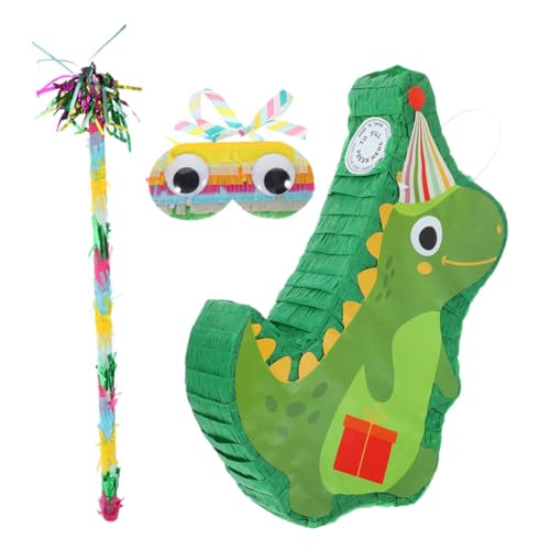 Toyvian 1 Satz Dinosaurier-pinata Hängendes Pinata- Pinata-spielzeug Pinata-konfetti Pinata-dekoration Für Die Brautparty Spielzeugtiere Bunter Piñata-stick Süße Piñata Papier von Toyvian