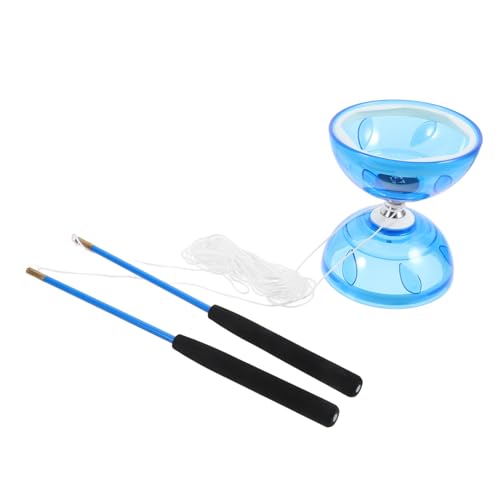 Toyvian 1 Satz Doppelköpfiges Diabolo Automatisch Federnd Ring Gadgets Outdoor- Für Kinderspielzeug Spiele Cool Ball Trick Jungs Led-licht Jonglieren Weiches Gummi Blue von Toyvian