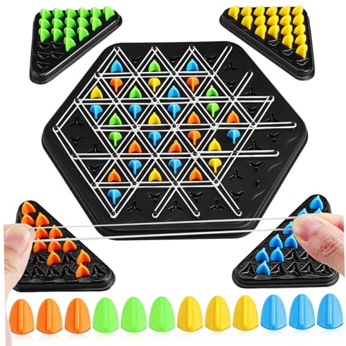 Toyvian 1 Satz Dreieckskettenschach Dreiecksschach dreieckig Schach Puzzle-Schachbrett runde Ringe Logikspiel Portable Schachspiel Steckspiel geometrisches Schachspiel Plastik von Toyvian