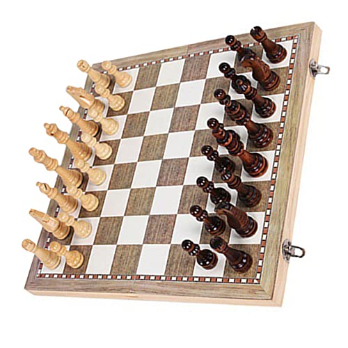 Toyvian 1 Satz Faltbares Schachbrett Spiel Magnetisches Schach Internationale Dame Klappbares Schachbrett Internationales Schachset Faltbarer Schachbrettbausatz Holz von Toyvian