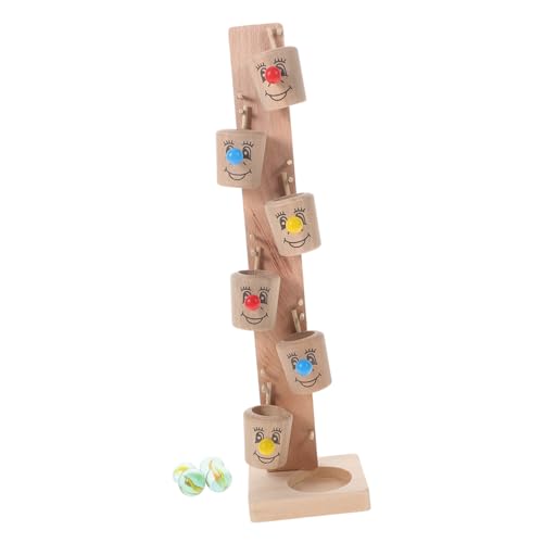 Toyvian 1 Satz Flippertisch Kinderspielzeug Kugeltisch Spielzeug rollendes Spielzeug aus Glaskugeln aus Holz Spielzeuge Spielset aus Holz Clownball Tischspielzeug Glaskugel-Spielzeug von Toyvian