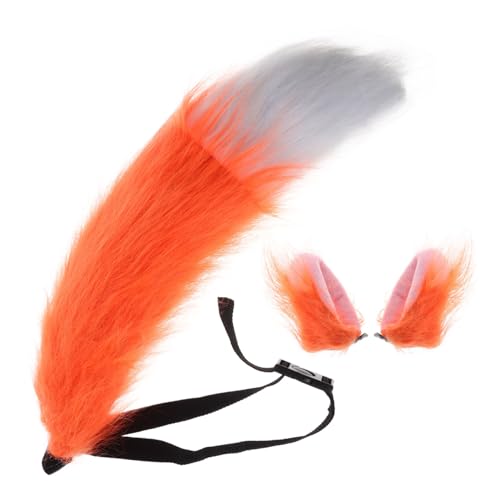 Toyvian 1 Satz Fuchsschwanz Fuchs-tierkostüme Fuchs Kostüm Fuchsohren Und Tierschwänze Für Tierische Frackkostüm Dicke Kunstschwanz Kunstfell Orange von Toyvian