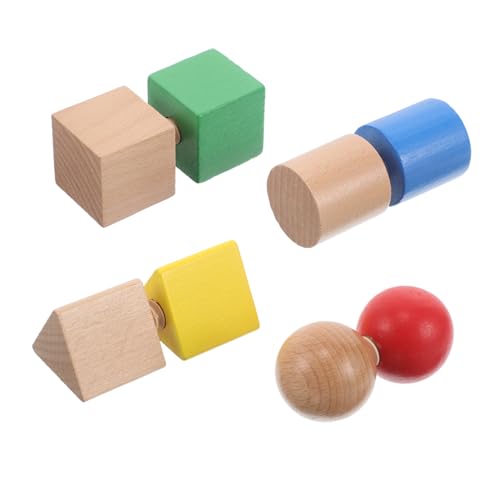 Toyvian 1 Satz Geometrische Bausteine Schrauben Stapler Formsortierer Stapelringe Babyspielzeug Stapelspielzeug Für Babys Sinnesspielzeug Für Kleinkinder Puzzle-Brett Holz von Toyvian