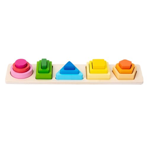 Toyvian 1 Satz Geometrisches Holzspielzeug Kleinkind-Puzzle Für Kleinkinder Rätsel Rätsel Bausteine ​​für Kleinkinder Kinderrätsel Bausteine Hölzern Colorful von Toyvian