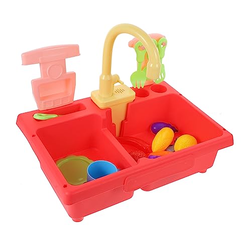 Toyvian 1 Satz Geschirrspüler Badespielzeug für Babys Spielzeugnahrung Wasserspiel Kitchen Set for spülbecken für kinderküche Küchenspüle Kinderspielzeug Abs rot von Toyvian