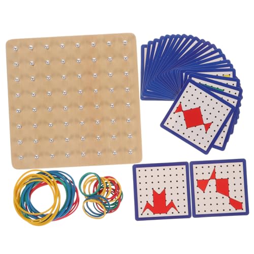 Toyvian 1 Satz Grafik-Array-Board für kinderspielzeug Math Learning Toy kinderknallzeug Useful Toy Nagelbrett aus Holz Nagelplatte Lernspielzeug Eisen von Toyvian