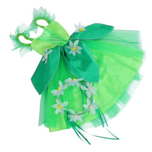 Toyvian 1 Satz Grüner Feenrock Tutu Kleid Kinderparty Outfit Halloween wirft Gesichtsrahmenscharniere Damenrock Rock Kleidung Tutu für kleine Mädchen Feiertags-Partyrock Stoff Green von Toyvian