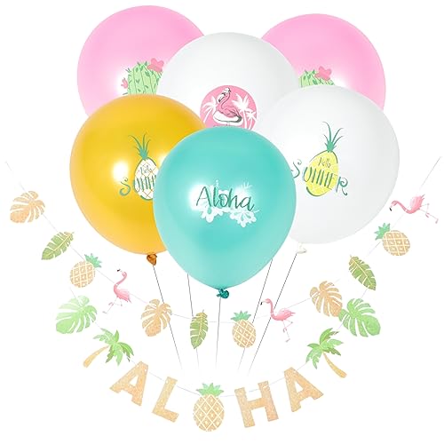 Toyvian 1 Satz Hawaiianische Verzierung Strandspielzeug Ballon Dekorationen Bausatz Steht Girlande Thematisiert Planke Solar- Elektrische Luftpumpe Party Blumen-kit Ananas Baum Papier von Toyvian