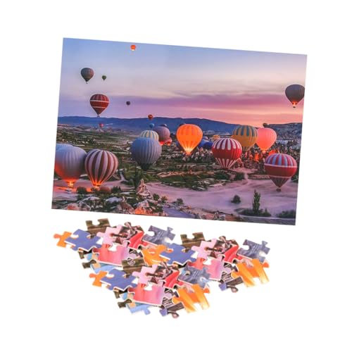 Toyvian 1 Satz Heißluftballon-Puzzle zappeln federnd Blase Würfel one Piece Jigsaw Puzzle Puzzle lustige Spiele Educational Toys Brettspiel-Puzzle Lustiges Puzzle Papier von Toyvian