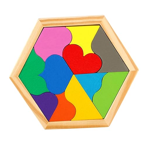 Toyvian 1 Satz Holzpuzzles sicherheitsleine für rätselbuch Logikspielzeug Attraktives laubsägen für kinderspielzeug Geometrie Rätsel Hölzern Colorful von Toyvian