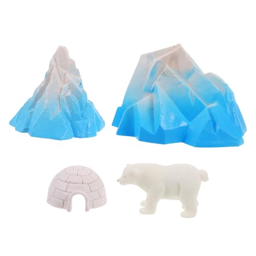 Toyvian 1 Satz Iglu Modell Mini Spielzeug Spielzeughaus Eisbär Pinguin Siegel Eisberg Figuren Mini Figuren Zum Verstecken Simulation Fuchs Spielzeug Puppenhaus Miniaturen von Toyvian