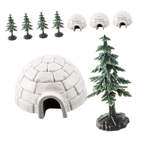 Toyvian 1 Satz Iglu-Modellspielzeug Eisbär Kuchendeckel -Iglu Iglu-Bausatz Polartierfiguren für geburtstagsdeko Tiere kleine weihnachtsbäume zum basteln Plastik von Toyvian