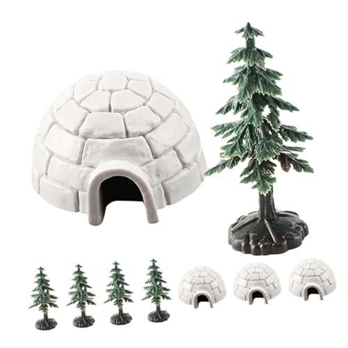 Toyvian 1 Satz Iglu-Modellspielzeug Weihnachtsbaumschmuck Puppenhaus Mini-Fußball für geburtstagsdeko Tiere Puppenhaus-Schneeszene Mikro-Winterlandschaft Plastik von Toyvian