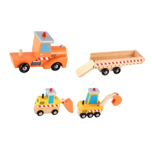 Toyvian 1 Satz Ingenieursfahrzeug Aus Holz Für Rad Autos Für Flugzeug Behälter Babyspielzeug Lustiges Baufahrzeugmodell Kleines Baggerspielzeug Auto Hölzern von Toyvian