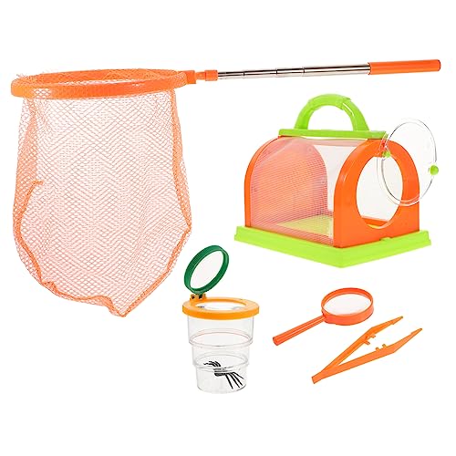 Toyvian 1 Satz Insektenbeobachtungsset Outdoor draußen Entdeckungskit Forscher Käfig für Werkzeug Lupe für Catcher-Kit Plastik Orange von Toyvian