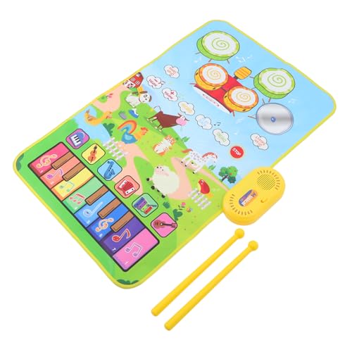 Toyvian 1 Satz Jazz-schlagzeugmatte Für 2-in-1-musikmatte Für Klaviermusikmatte Für Krabbeldecke Musikteppich, Klaviermatte Tastaturmatte Für Bodenklaviere Polyester von Toyvian