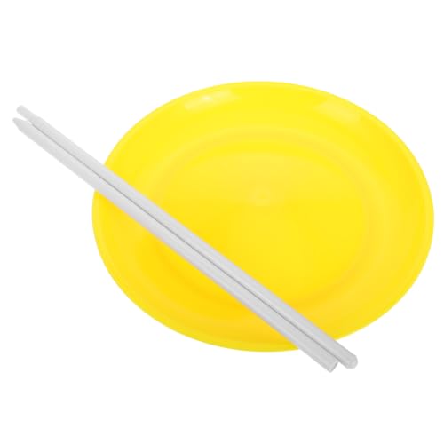 Toyvian 1 Satz Jonglieren mit Plattenspieler-Requisiten Zirkus Requisiten Gelber Jonglierstab Jonglier-Spinnteller professionelle Jonglierklubs Jonglierstifte Partygeschenke Plastik Yellow von Toyvian