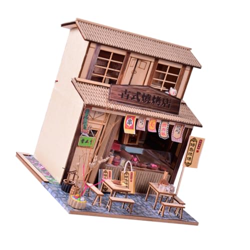 Toyvian 1 Satz Kabinenmodell Kinderpuzzle Rätsel Zubehör winziges -Kit Miniatursachen Holzhaus-Puzzle-Set puppenhaus bausatz selber Machen Puzzle-Modell aus Holz Brown von Toyvian