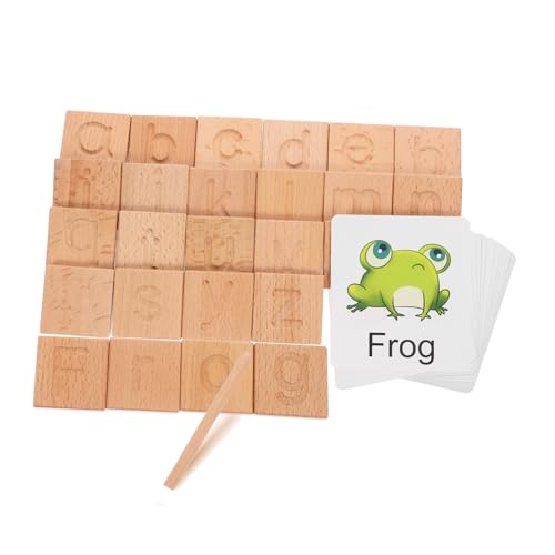 Toyvian 1 Satz Karten zum Durchzeichnen von Buchstaben holzspielzeug Lernspielzeug Puzzlematte kinderbrief Lernen blöcke Kinderbuchstabe kognitives Papier Beige von Toyvian